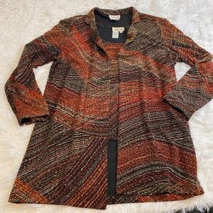 Coldwater Creek Two Piece Shell with open front Cardigan Fall Colors